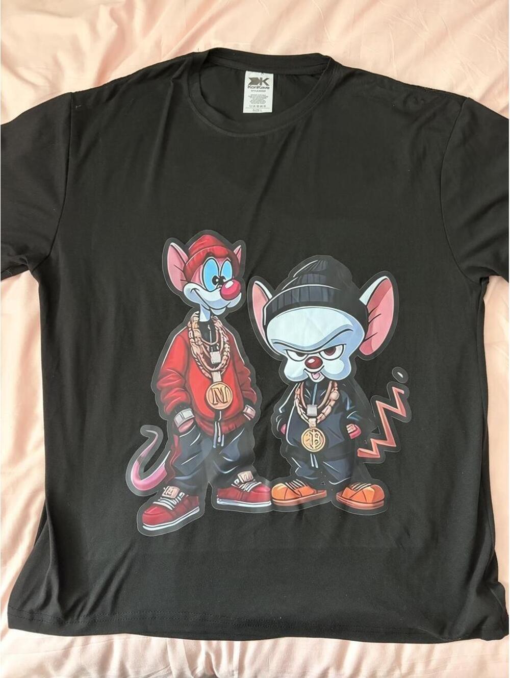 Pinky and The Brain Black T-Shirt - L -